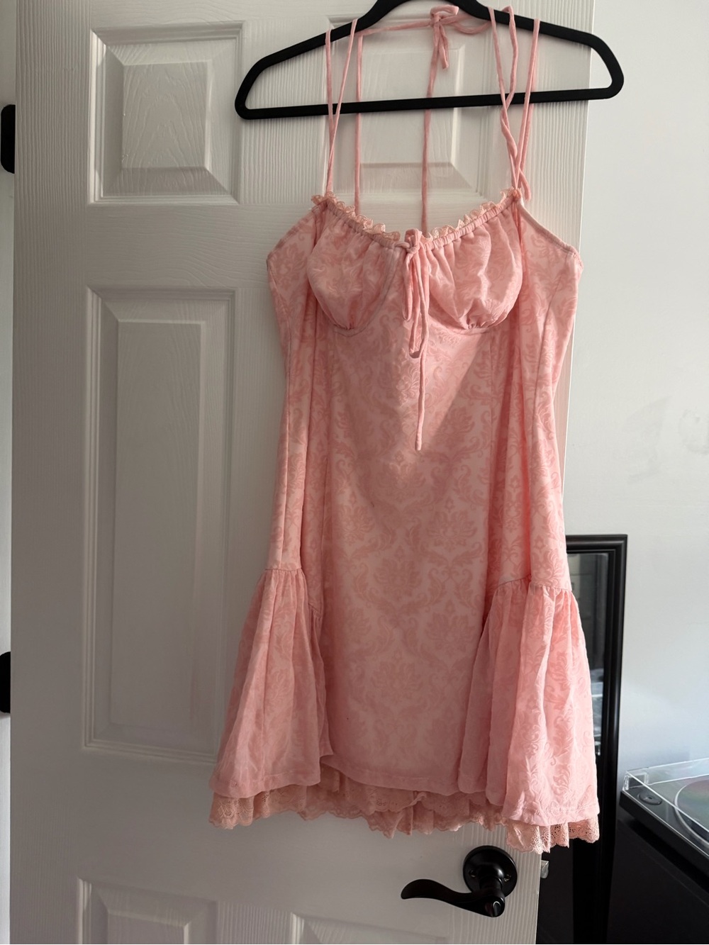 NWT Sugar Thrillz Dusty Pink Lace-Trim Slip Dress